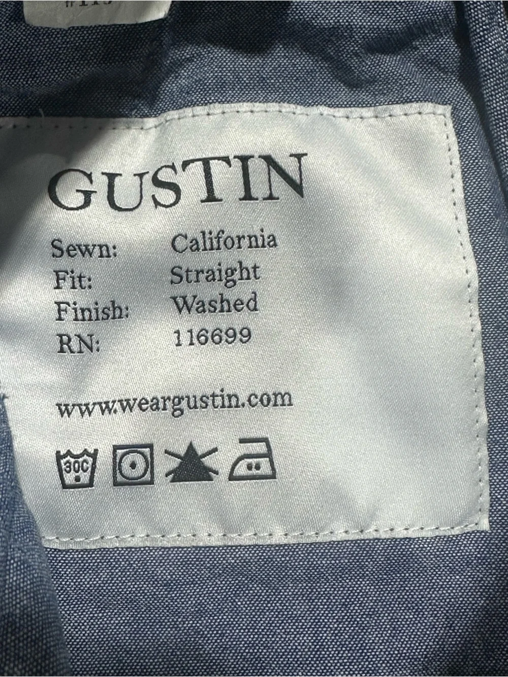 Gustin No. 115 Straight Fit Trousers Brown Chambray Made in USA Size 31